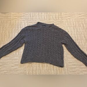 American Eagle Outfitters Gray Cable Knit Sweater